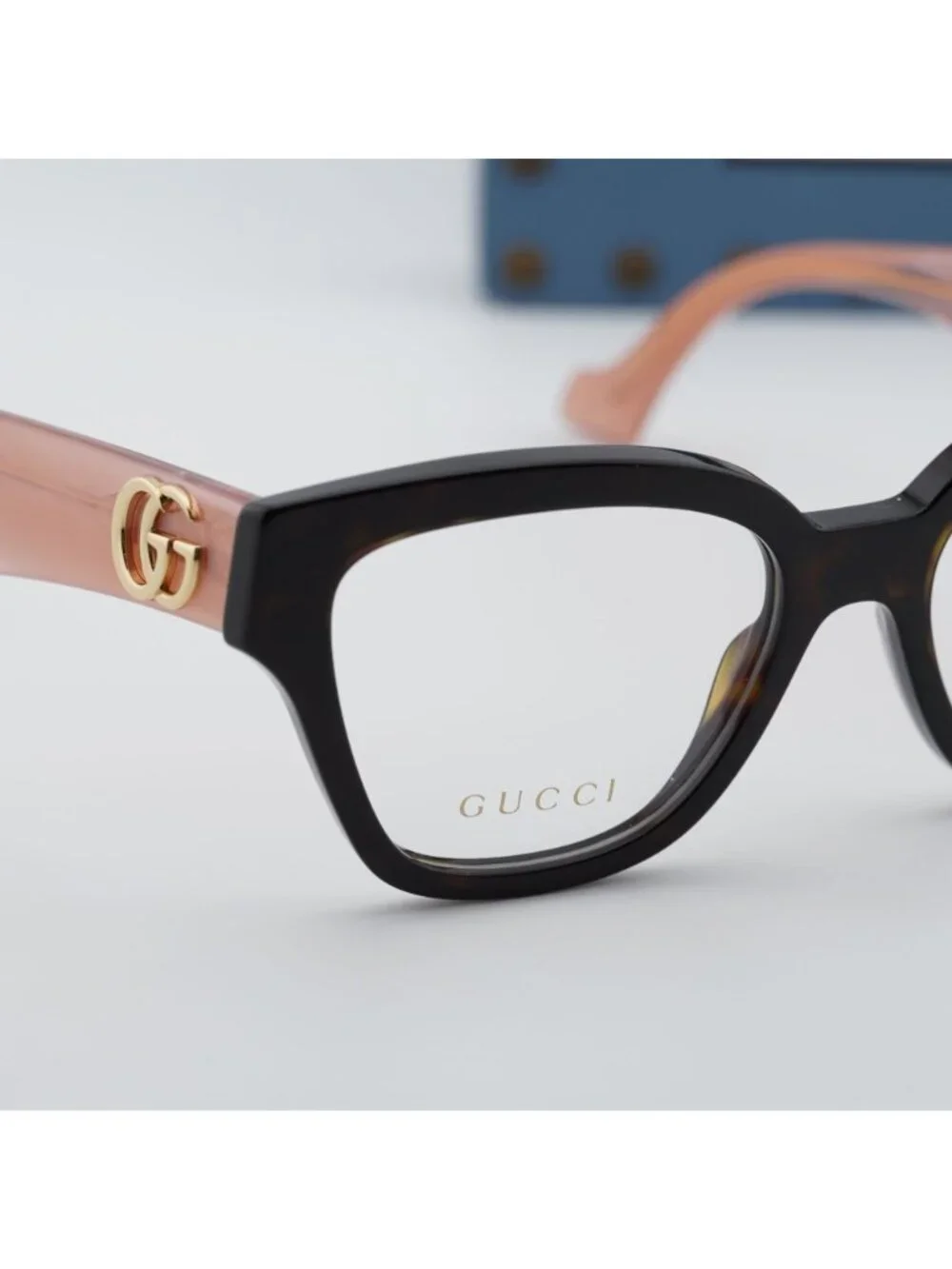 Gucci GG1424O 014 Cat Eye Eyeglasses 54mm - Havana / Pink